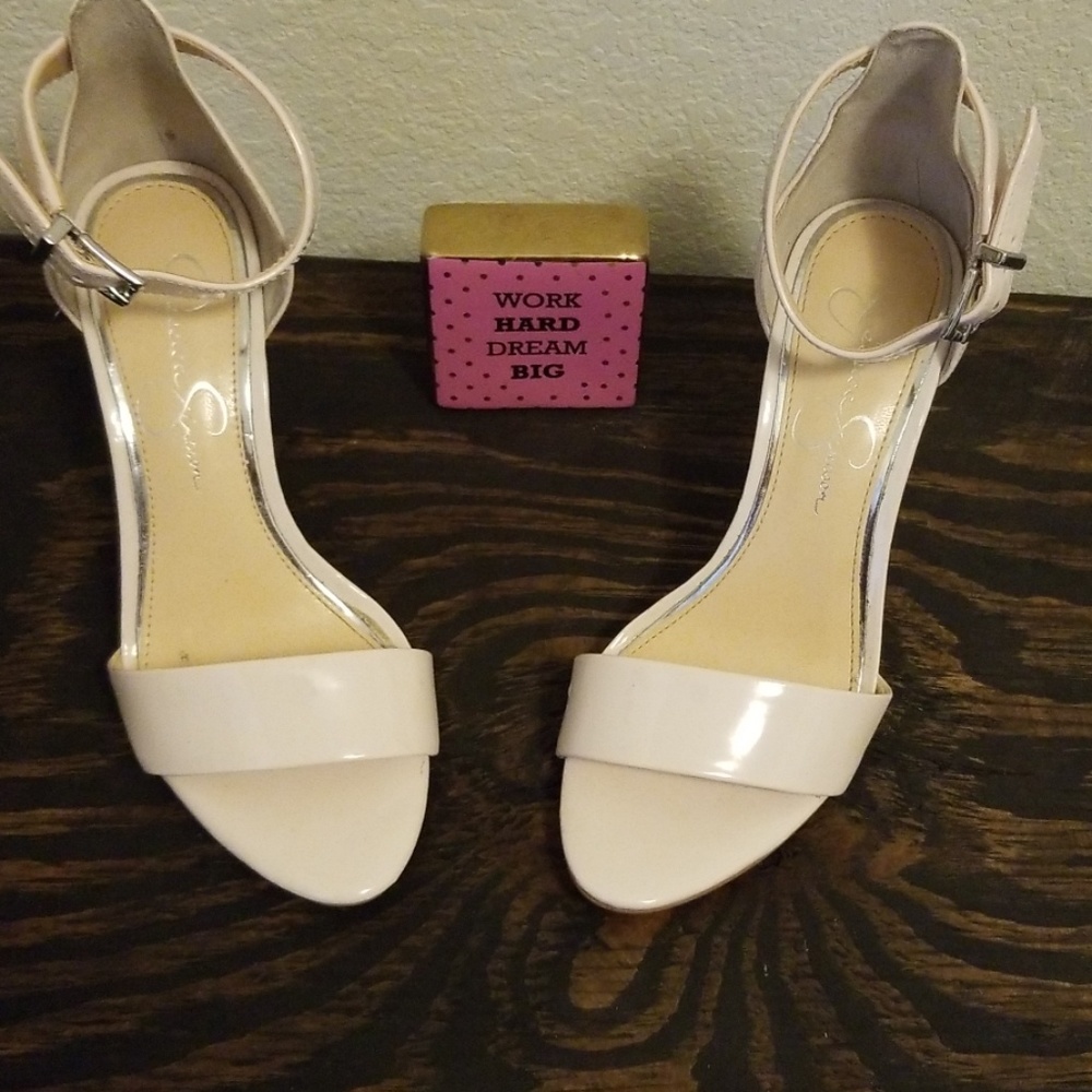 Nude Jessica Simpson Ankle Strap Heel Sandals